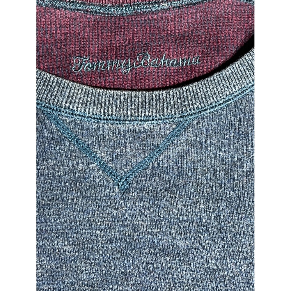 Tommy Bahama Reversible Sweatshirt Mens Blue Burgundy Marlin Logo Pullover XL